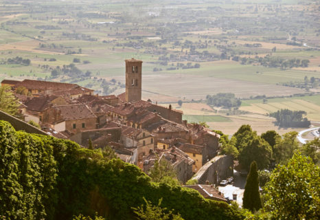 Detail of bell tower Cortona, location of Monastero di Cortona Hotel & Spa - Hotel Cortona Tuscany